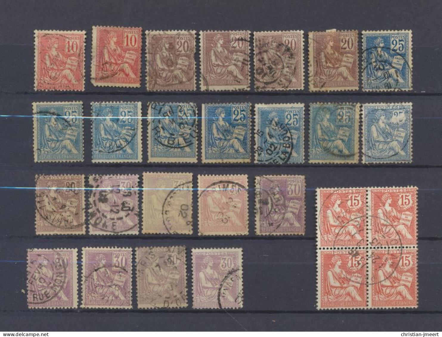 France Mouchon Divers Types 27 Timbres - 1900-02 Mouchon