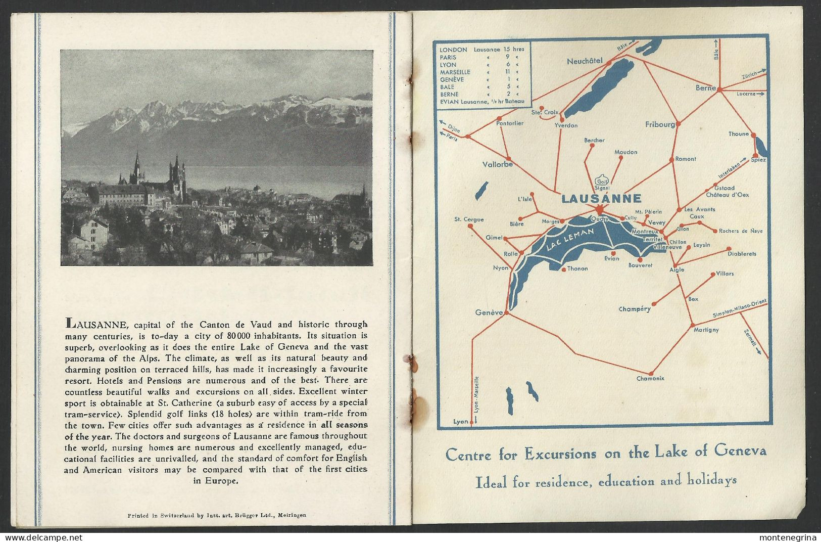 Switzerland - LAUSANNE - hotel MIRABEAU - brochure, advertising flyer - 10,5 x 14 cm (see sales conditions) 010097