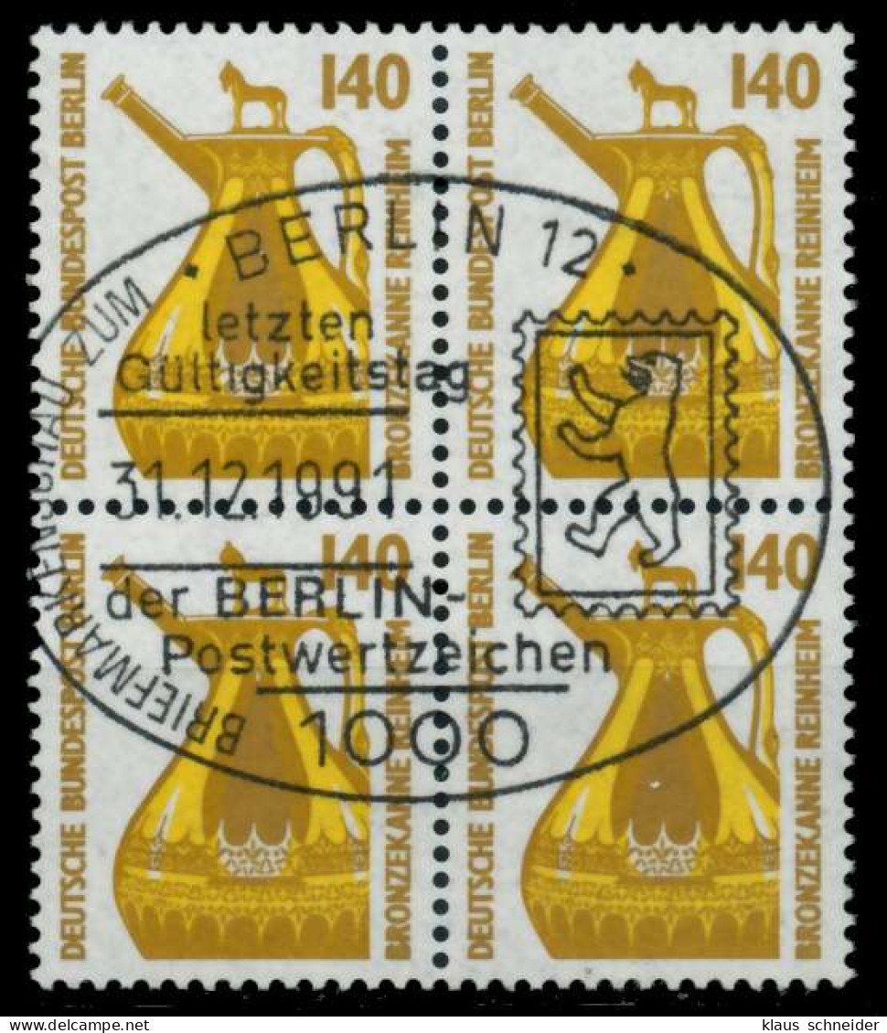 BERLIN DS SEHENSW Nr 832 Zentrisch Gestempelt VIERERBLOCK X72B26E - Oblitérés