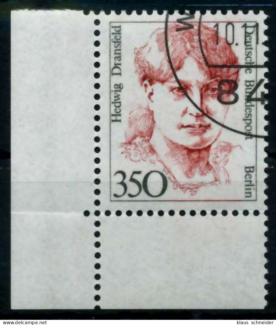 BERLIN DS FRAUEN Nr 828 Gestempelt ECKE-ULI Gefalt. X72B442 - Used Stamps