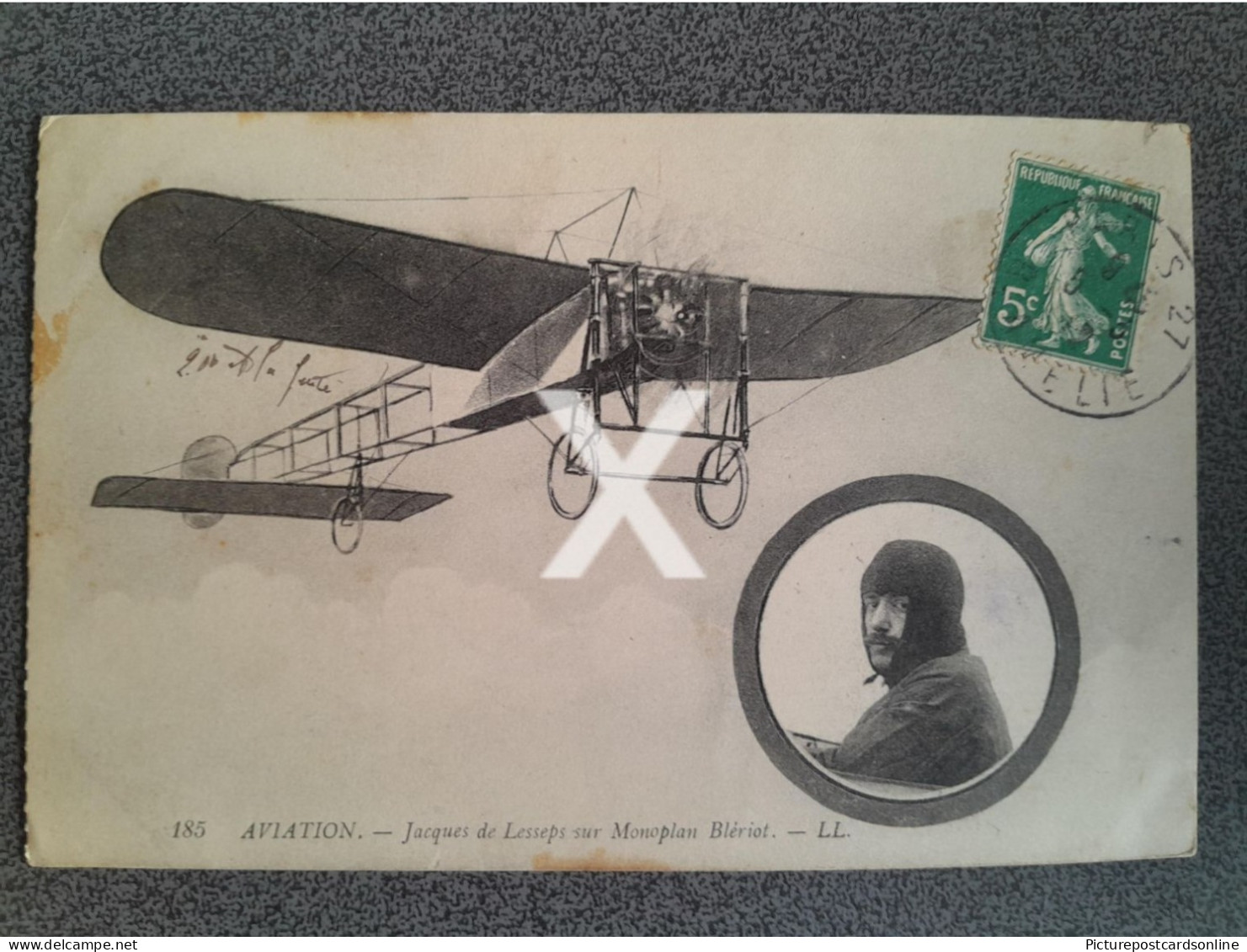 AVIATION JACQUES DE LESSEPS SUR MONOPLAN BLERIOT OLD B/W POSTCARD MONOPLANE FRANCE PILOT - ....-1914: Voorlopers