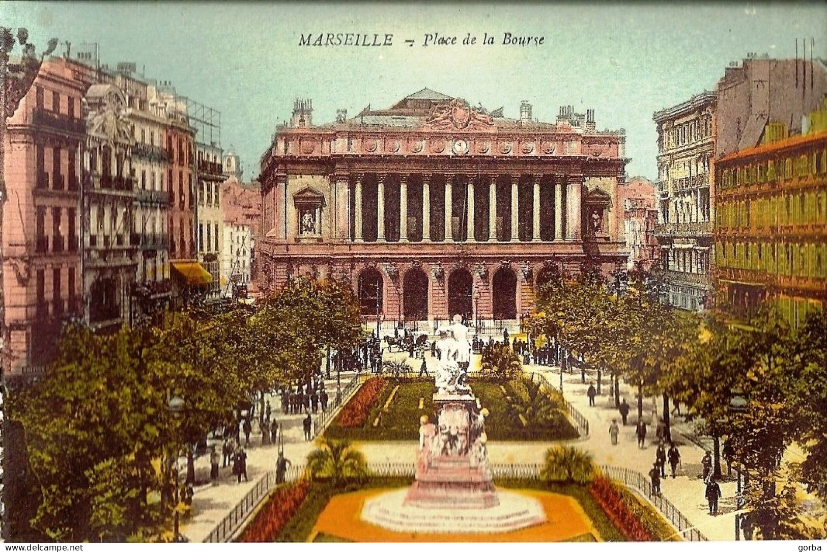 *CPA  - 13 - MARSEILLE - Place De La Bourse - Animée - Colorisée - Unclassified