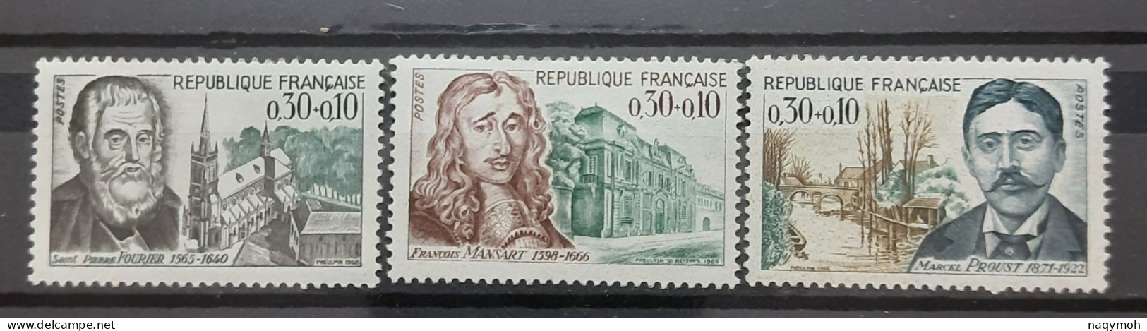 France Yvert 1470-1471-1472** Année 1965 Série Complète MNH. - Neufs