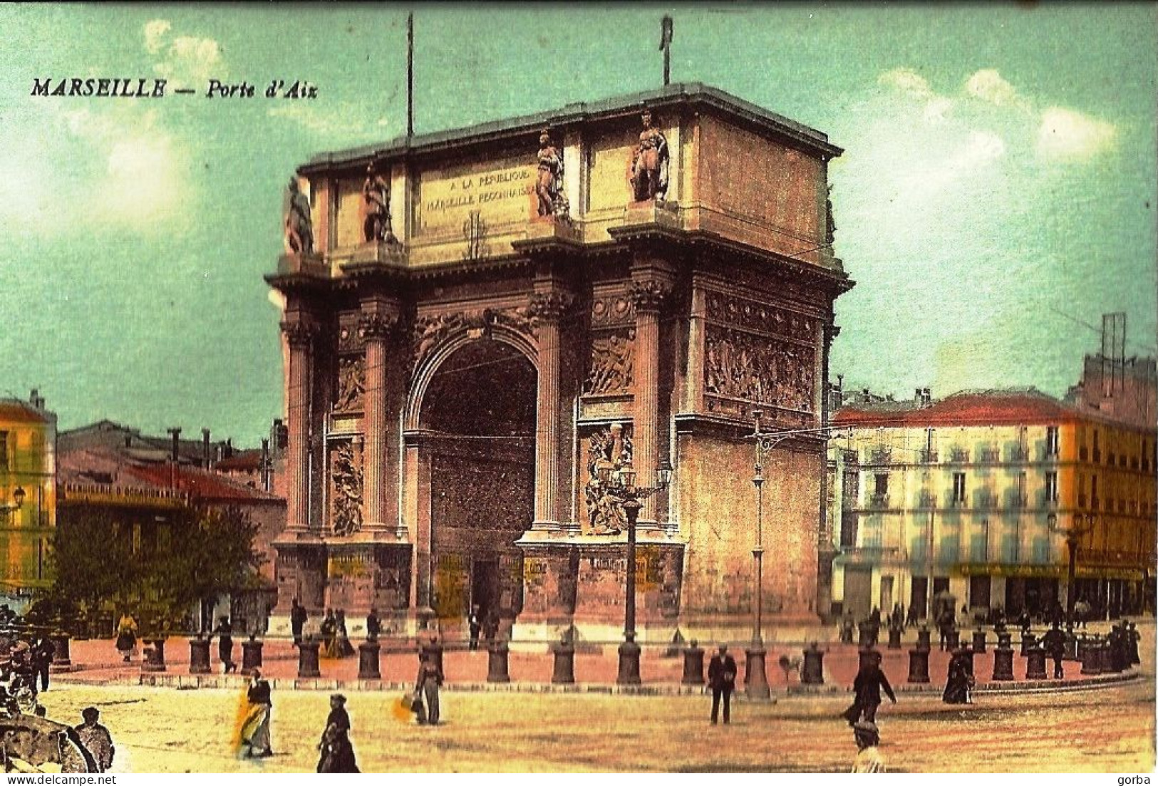 *CPA  - 13 - MARSEILLE - Porte D'Aix - Animée - Monumenti