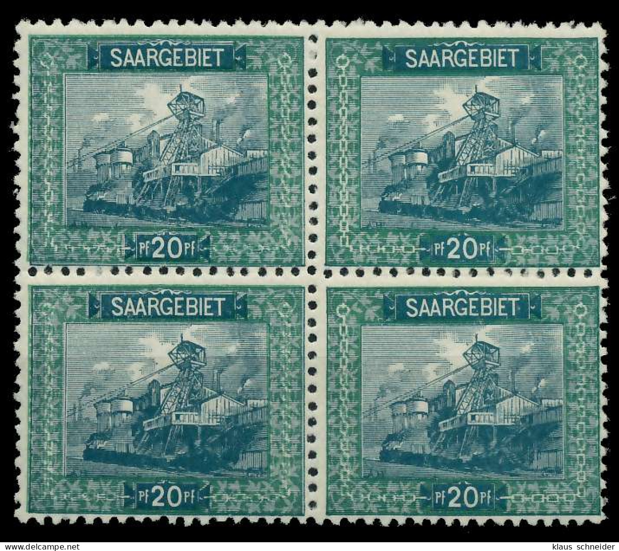 SAARGEBIET LANDS.BILD Nr 55A Postfrisch VIERERBLOCK X78841A - Unused Stamps