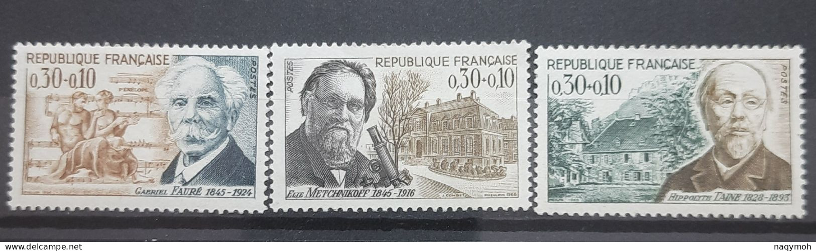 France Yvert 1473-1474-1475** Année 1966 Série Complète MNH. - Ungebraucht