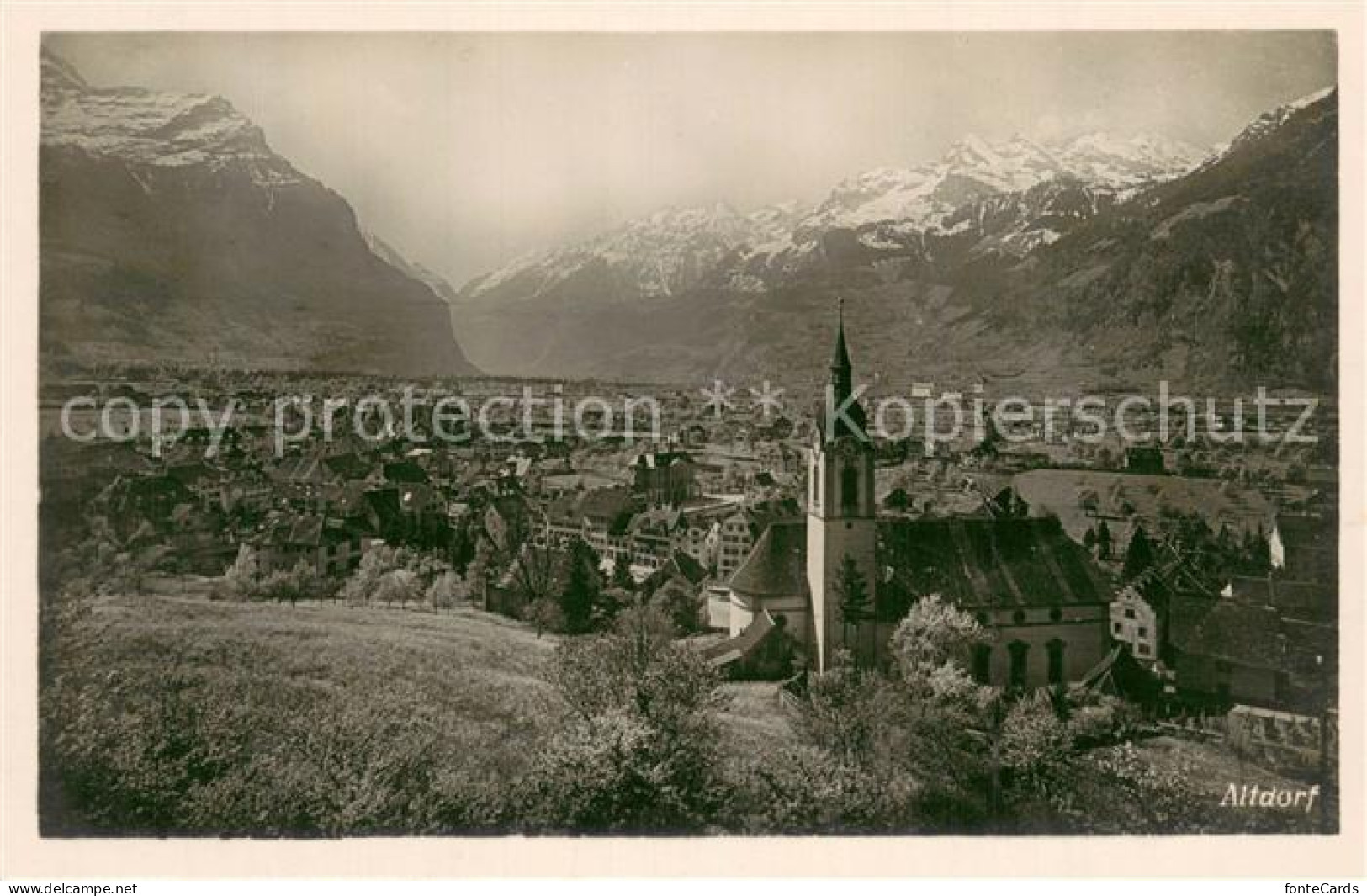 13738764 Altdorf  UR Panorama Mit Kirche  - Autres & Non Classés