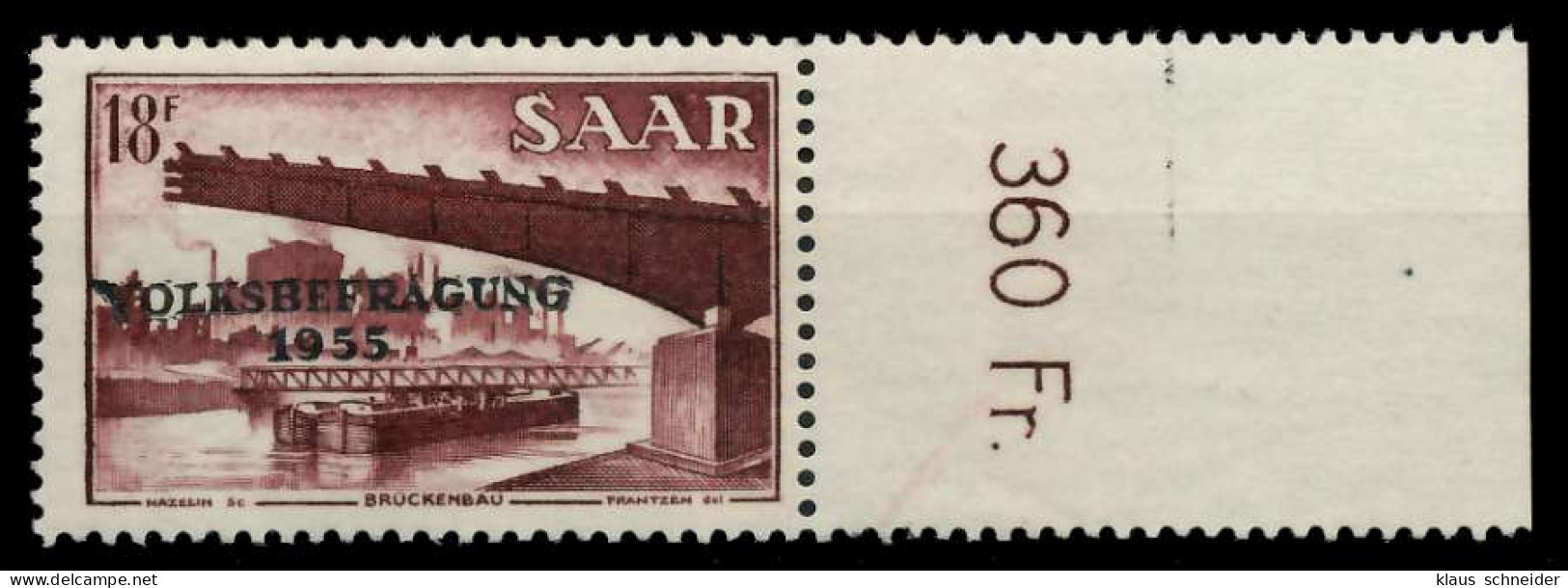 SAARLAND 1955 Nr 363 Postfrisch ORA X79DDEE - Unused Stamps