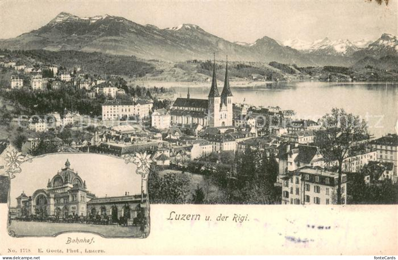 13738720 Luzern  LU Panorama Mit Rigi Und Bahnhof  - Autres & Non Classés