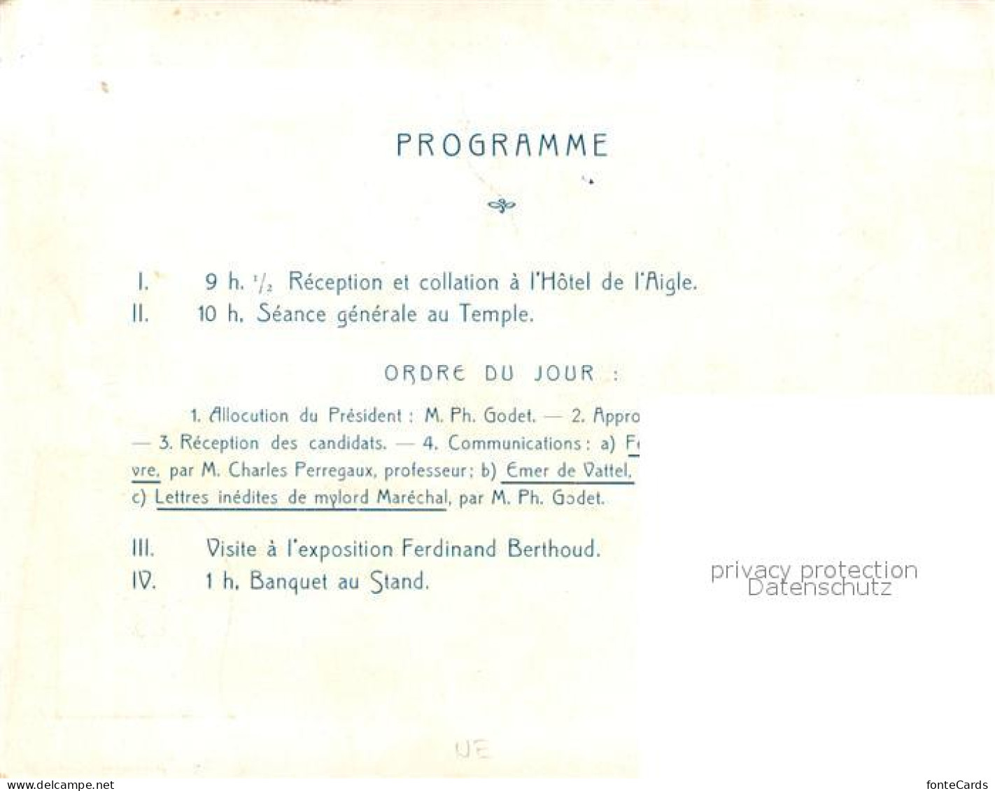 13738683 Neuchatel NE Societe D’Histoire Et D’Archeologie Carte De Fete 1907 Neu - Sonstige & Ohne Zuordnung