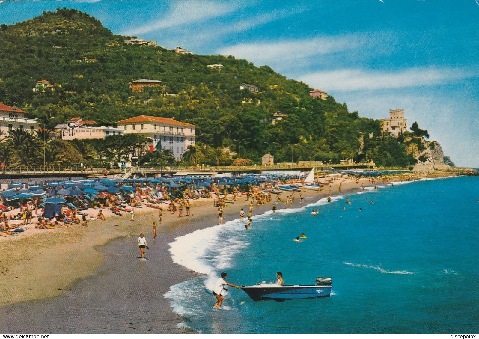 AD70 Finale Ligure (Savona) - Pia - La Spiaggia Ed Il Castelletto - Panorama / Viaggiata 1983 - Sonstige & Ohne Zuordnung