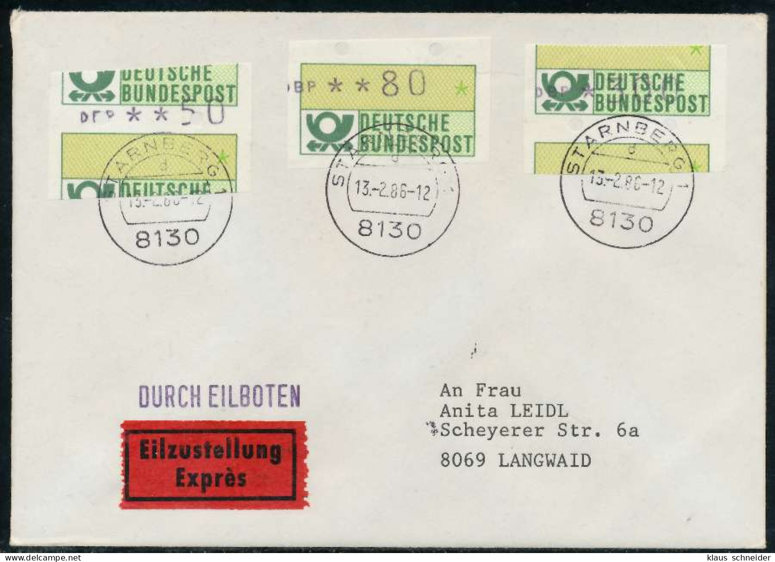 BRD ATM1-300 BRIEF MIF STARNBERGER SPRINGER X7E445A - Timbres De Distributeurs [ATM]