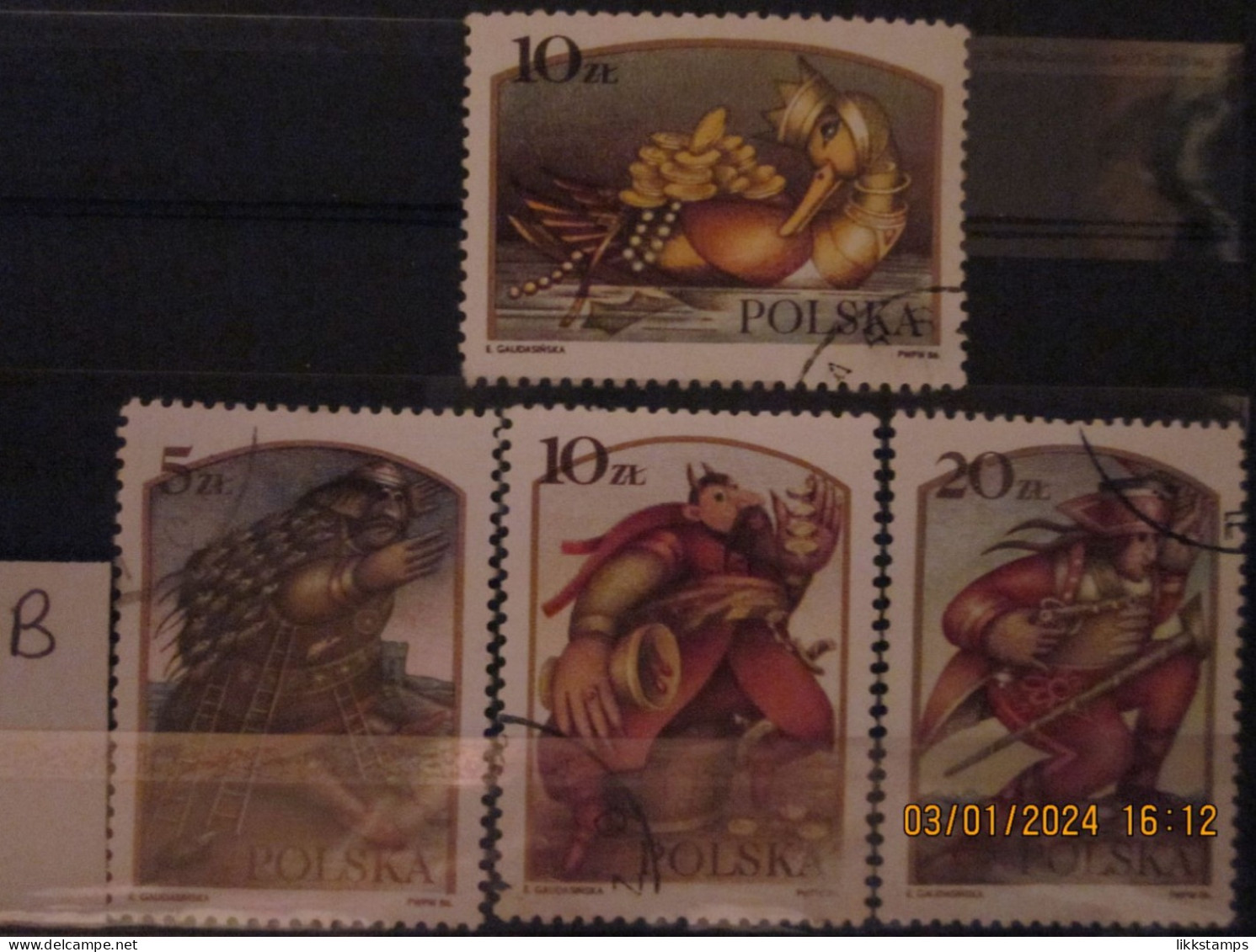 POLAND ~ 1986 ~ S.G. NUMBERS S.G. 3067 - 3070. ~ 'LOT B' ~ FOLK TALES ~ VFU #03536 - Oblitérés