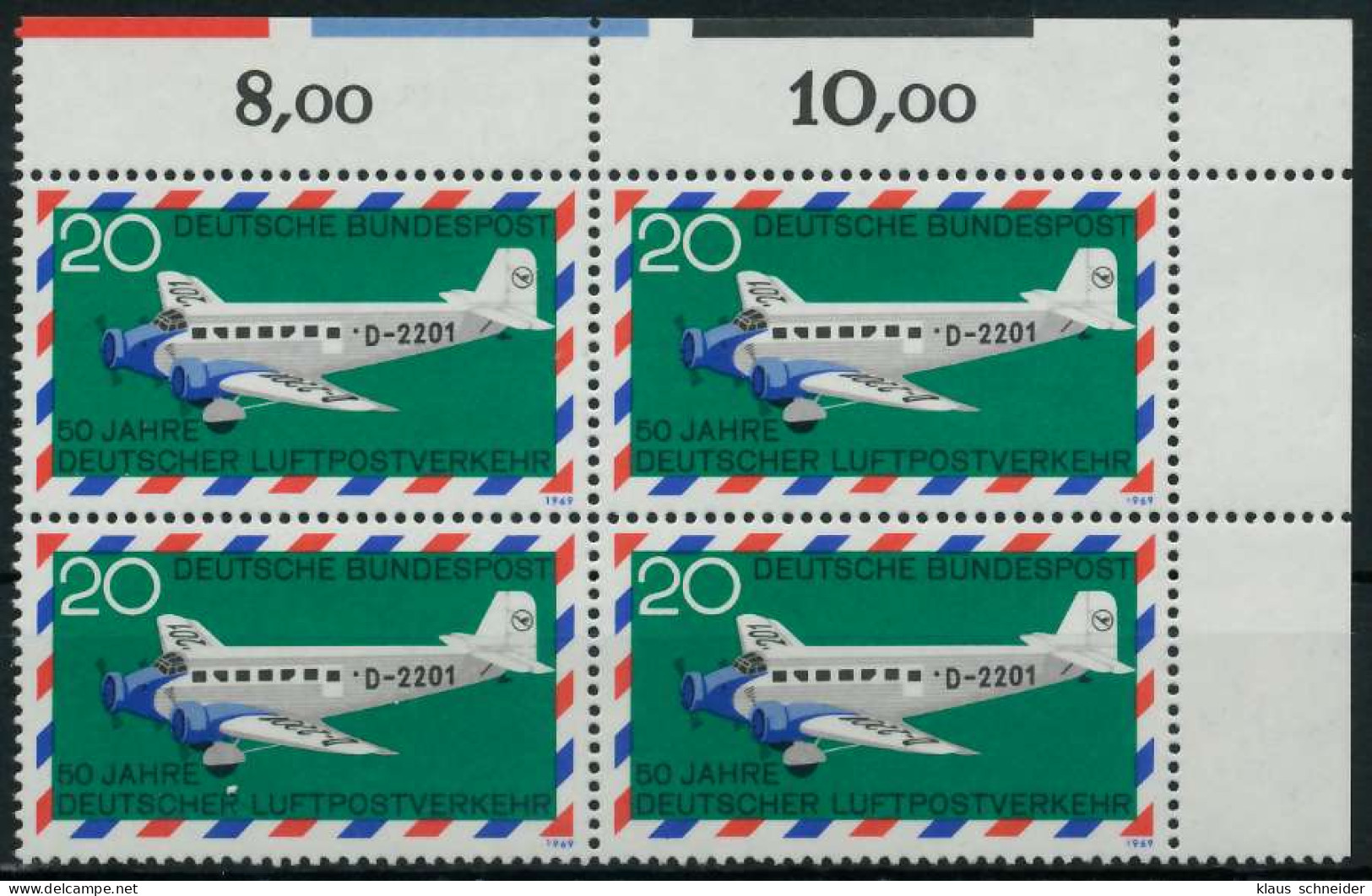 BRD 1969 Nr 576 Postfrisch VIERERBLOCK ECKE-ORE X831EF6 - Nuovi