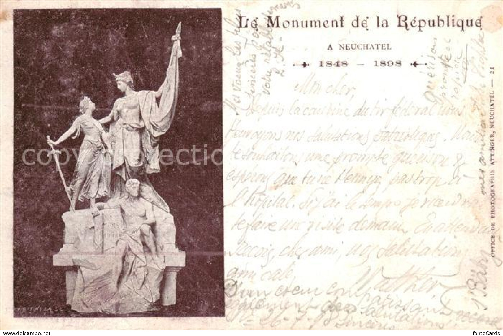 13738551 Neuchatel NE Le Monument De La Republique Neuchatel NE - Sonstige & Ohne Zuordnung