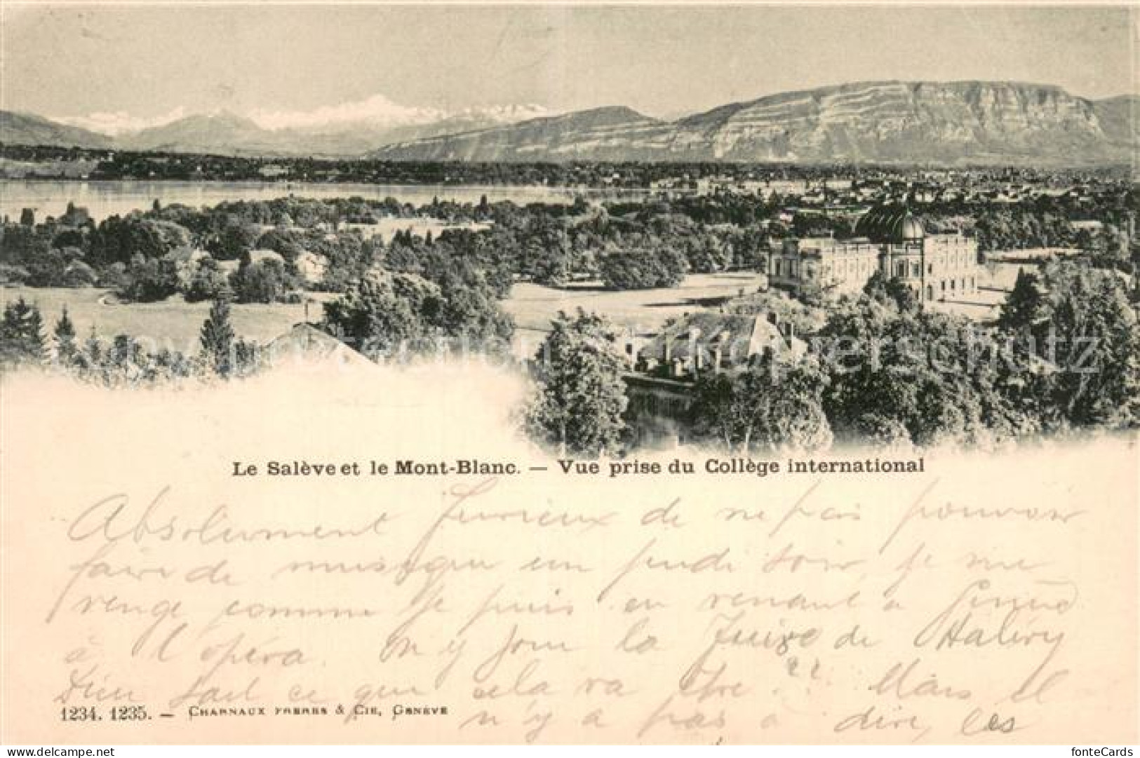 13738528 Geneve GE Le Saleve Et Le Mont Blanc Vue Prise Du College International - Sonstige & Ohne Zuordnung