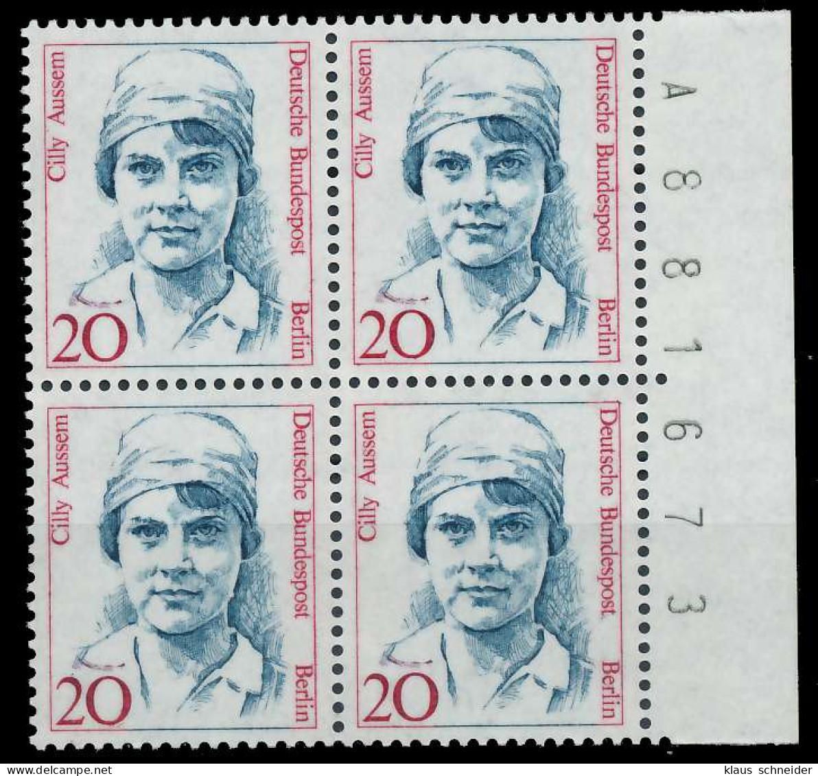 BERLIN DS FRAUEN Nr 811 Postfrisch VIERERBLOCK SRA X906C8E - Unused Stamps