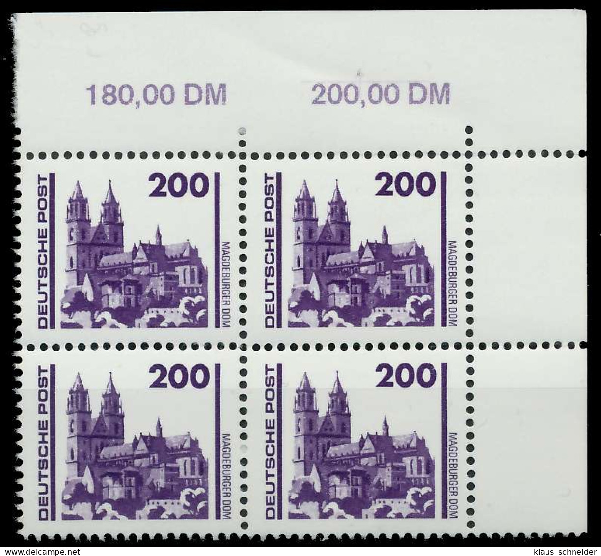 DDR DS BAUWERKE DENKMÄLER Nr 3351 Postfrisch VIERERBLOC X026112 - Ungebraucht