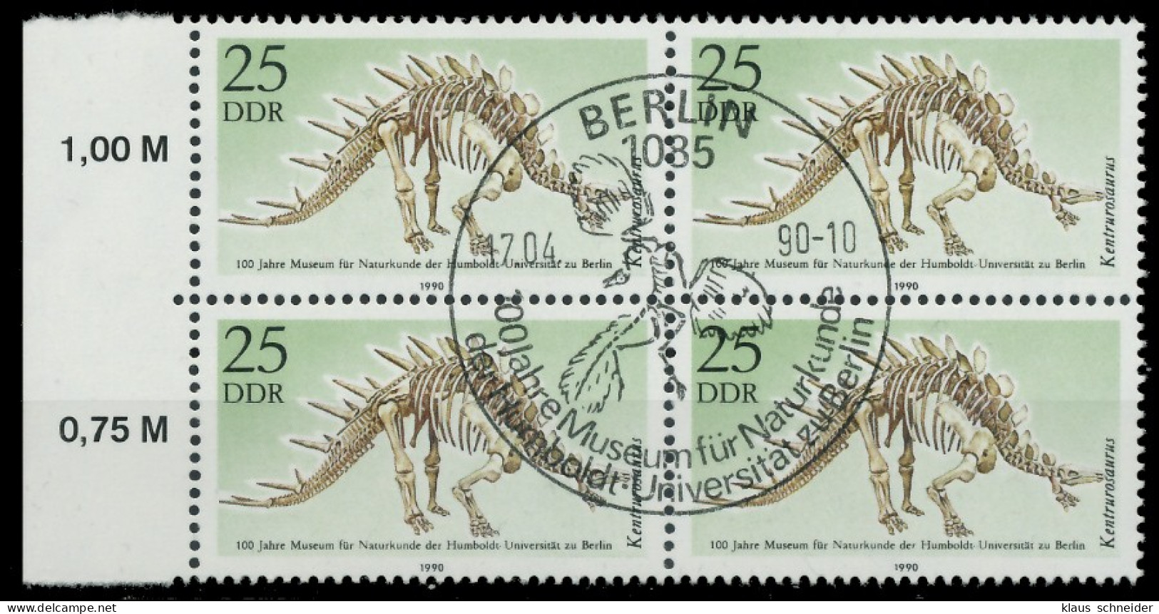 DDR 1990 Nr 3325 ESST Zentrisch Gestempelt VIERERBLOCK SRA X04B356 - Used Stamps