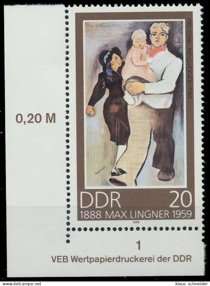 DDR 1988 Nr 3211 Postfrisch ECKE-ULI X0DE1A2 - Nuevos