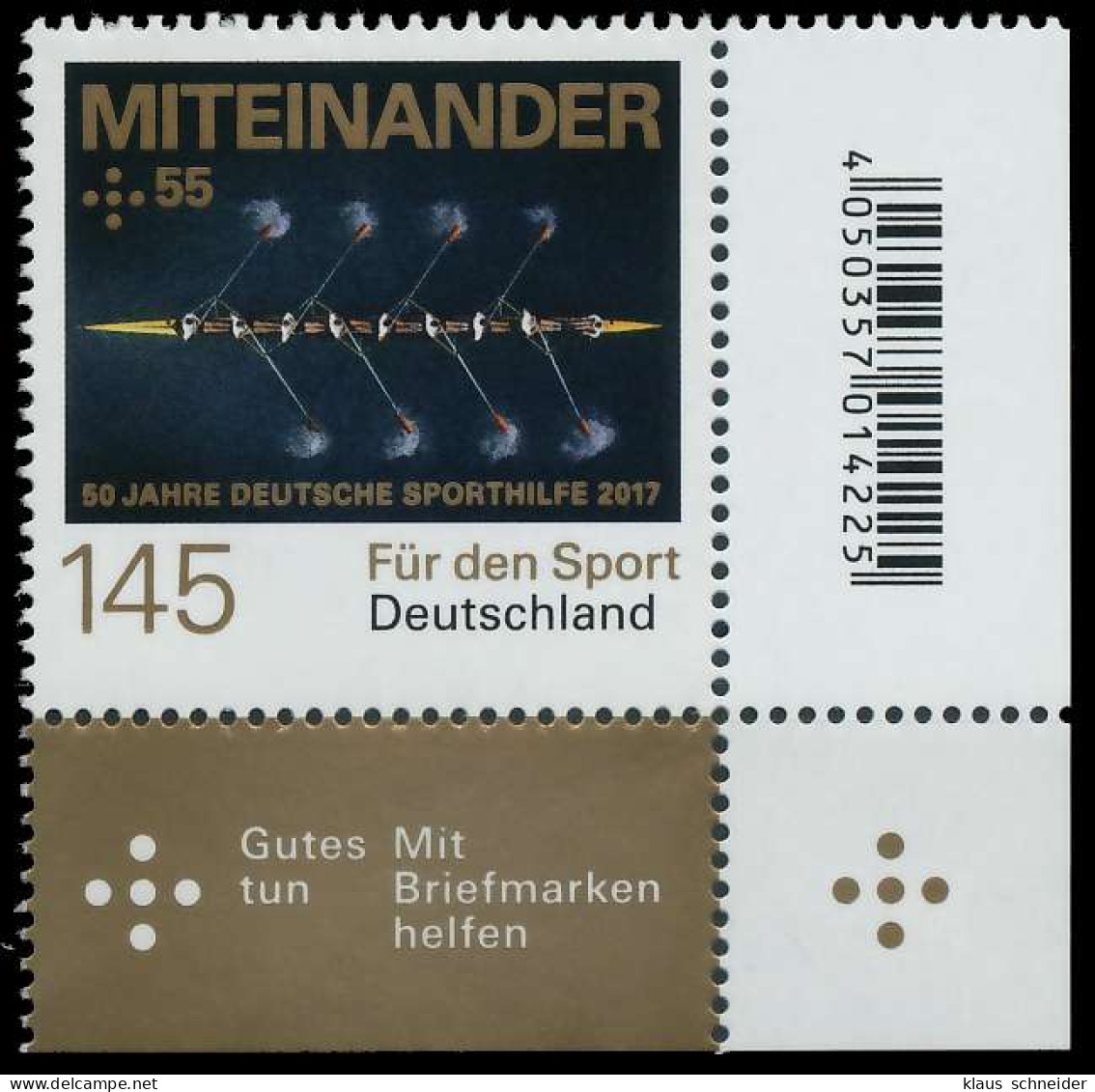 BRD BUND 2017 Nr 3309 Postfrisch ECKE-URE X32195E - Ongebruikt