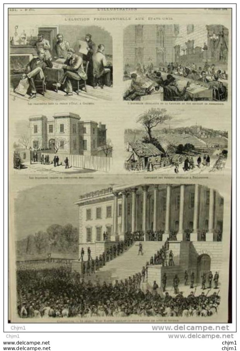 L'élection Présidentielle Aux ètats-Unis - Les Fraudeurs Dans La Prison D'état à Columbia -  Page Original - 1876 - Historische Dokumente