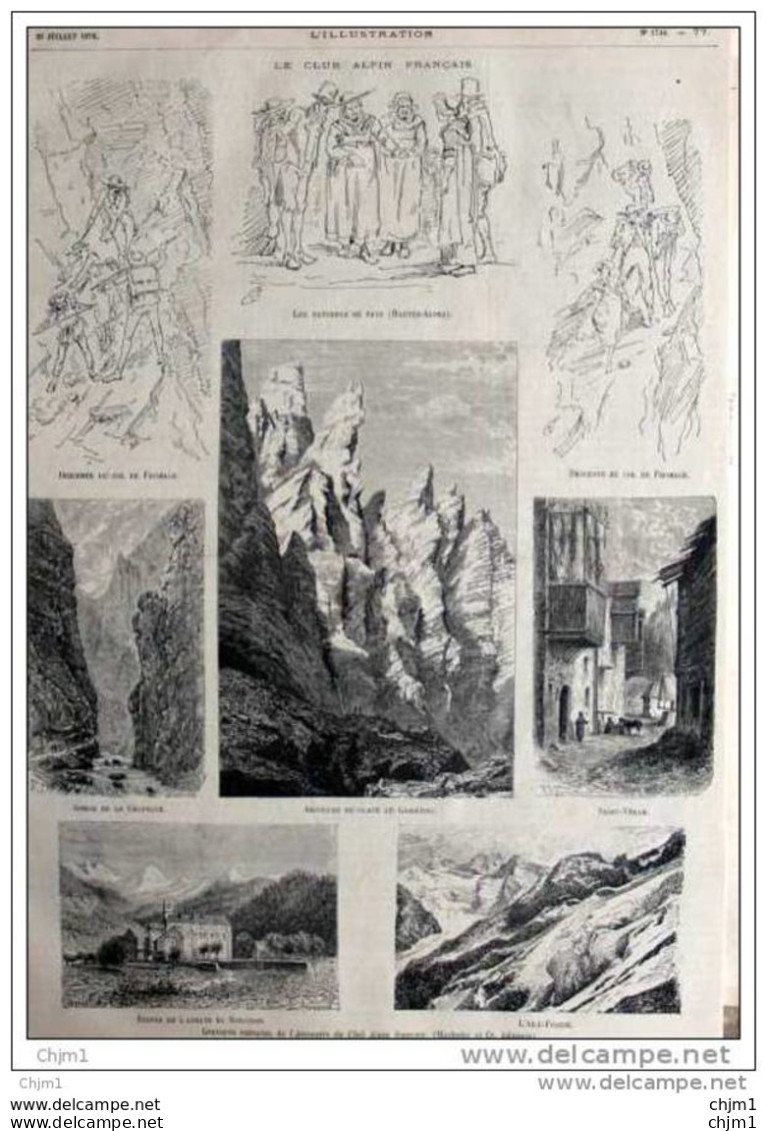 Club Alpin Francais - Gabiétou - Page Original - 1876 - Historische Dokumente