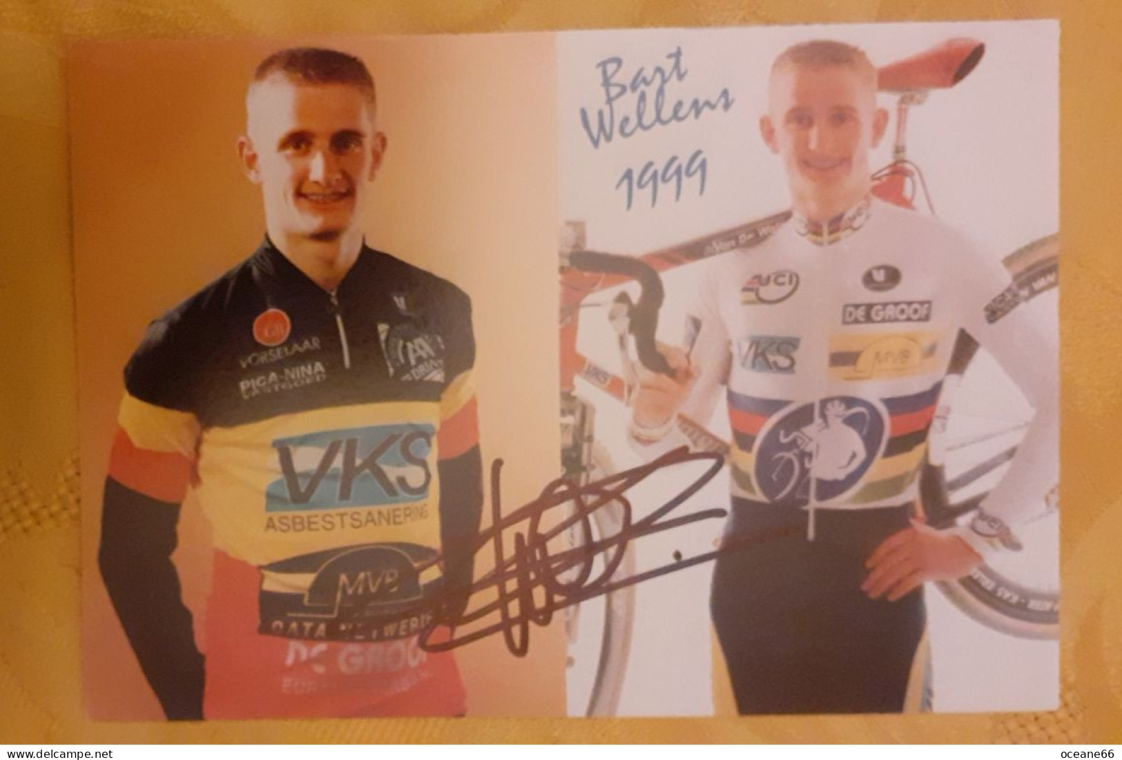 Autographe Bart Wellens Champion Du Monde Et De Belgique VKS - Radsport