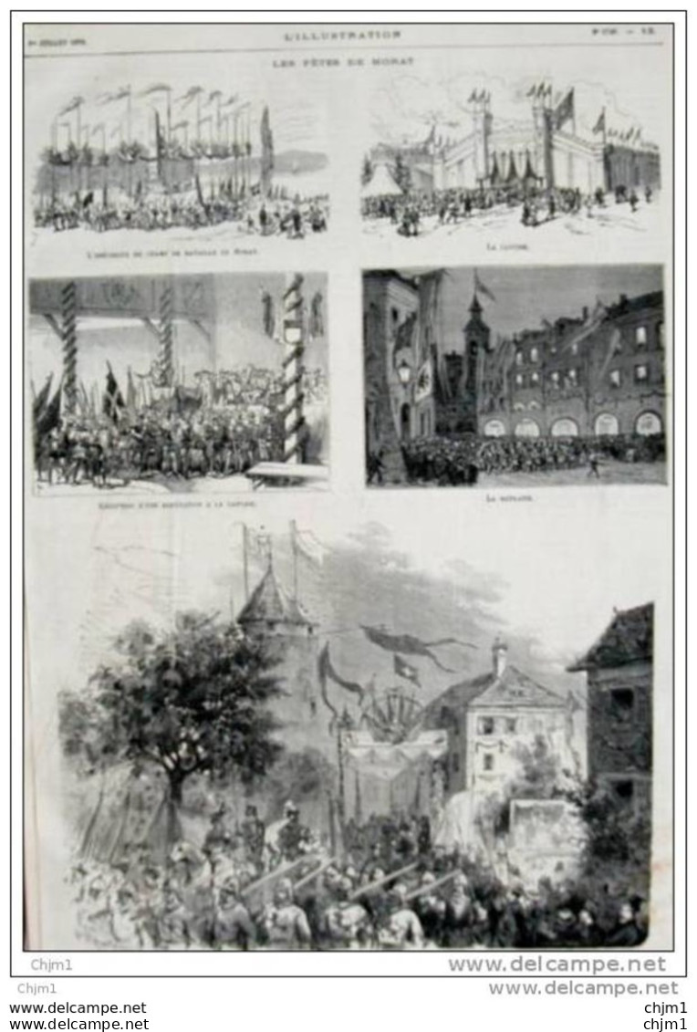 Les Fêtes De Morat - Page Original  1876 - Documents Historiques