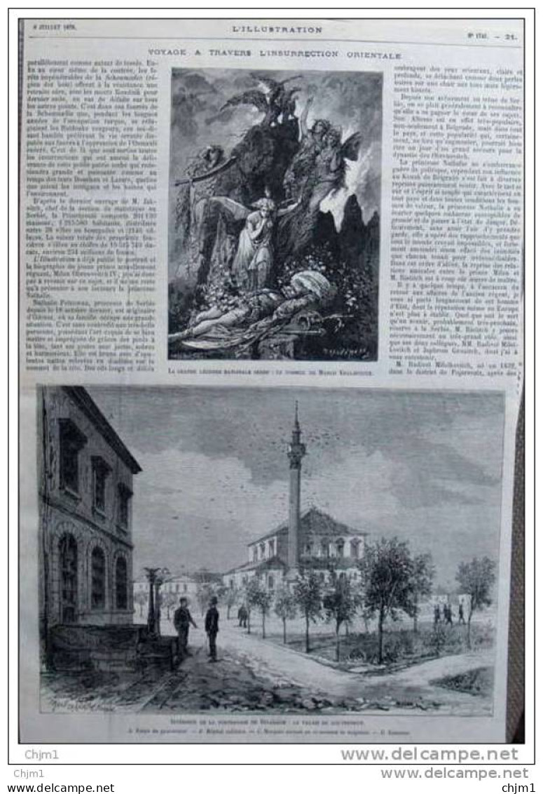 La Grande Légende Nationale Serbe - Le Sommeil De Marco Kraljevitch - Page Original  1876 - Historische Dokumente