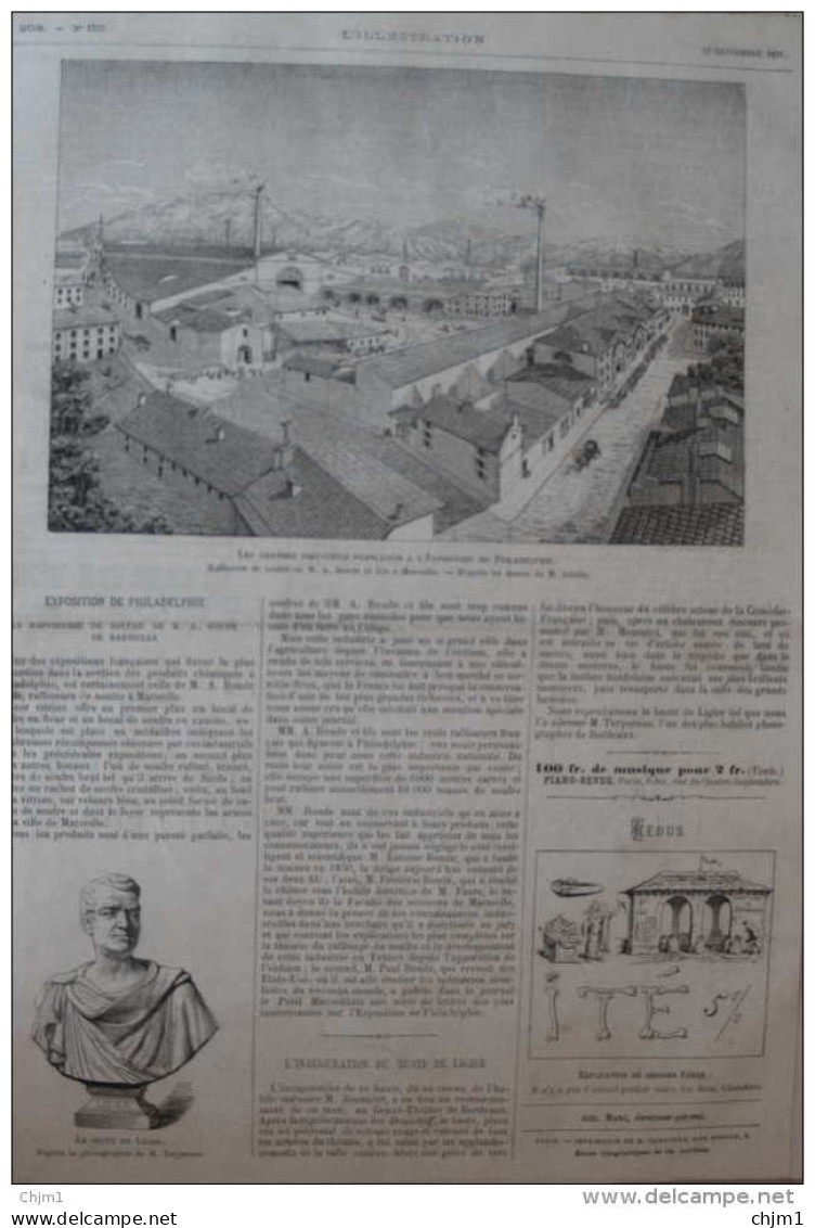 Les Grandes Industries Francaises à L'exposition De Philadelphie  - Page Original 1876 - Documenti Storici