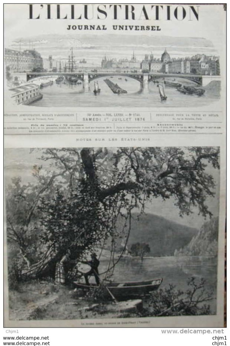 La Rivière James, Au-dessus De Rope-Ferry (Virginie) - Page Original 1876 - Historische Dokumente