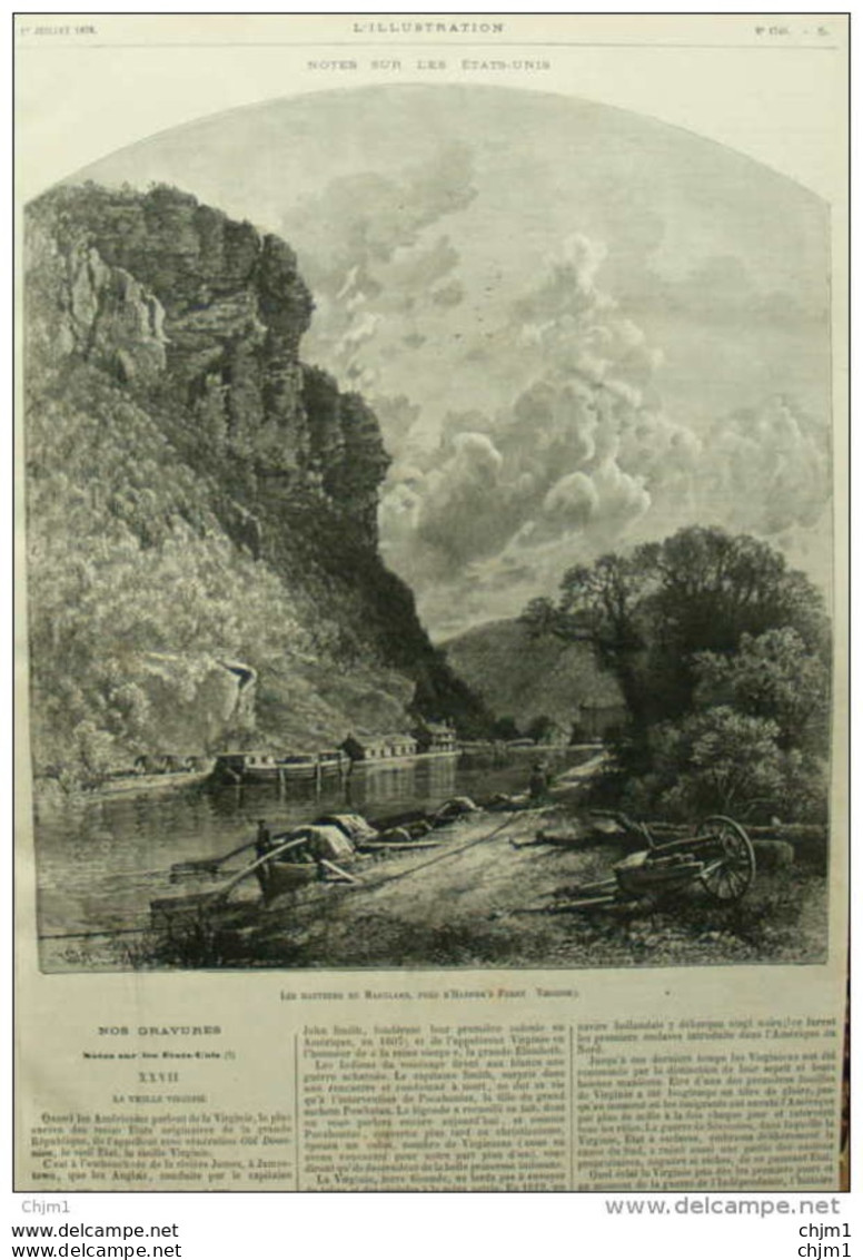 Les Hauteurs De Maryland, Près D'Harper's Ferry (Virginie) - Page Original 1876 - Documents Historiques