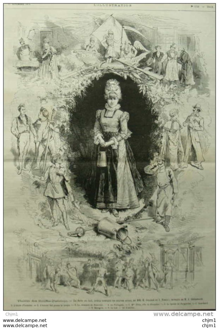 Théâtre Des Bouffes-Parisiens - "La Boite Au Lait", Opéra Comique De MM. E. Grange Et J. Noriac - Page Original 1876 - Documenti Storici