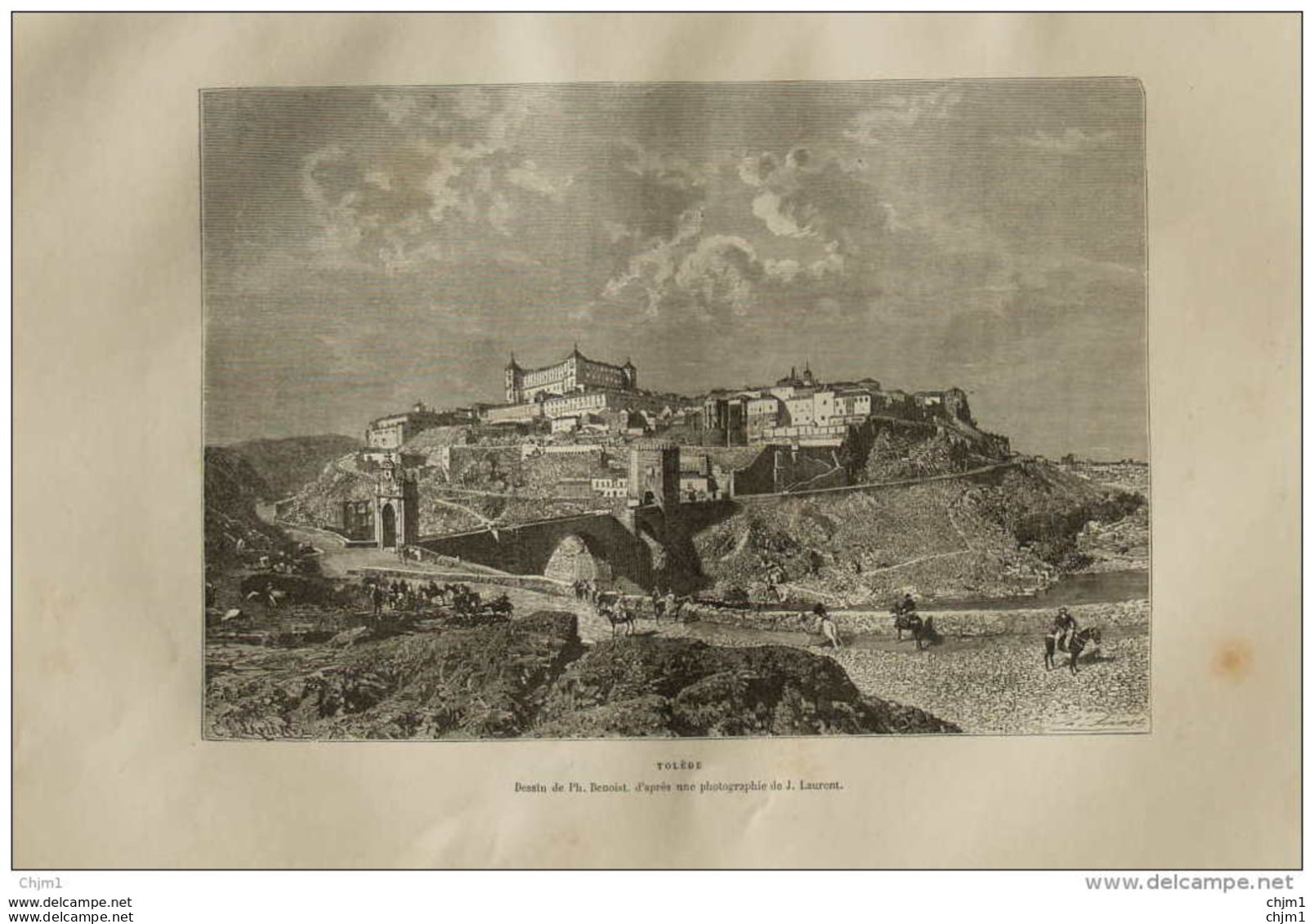 Tolède - Toledo - Page Original 1876 - Documenti Storici