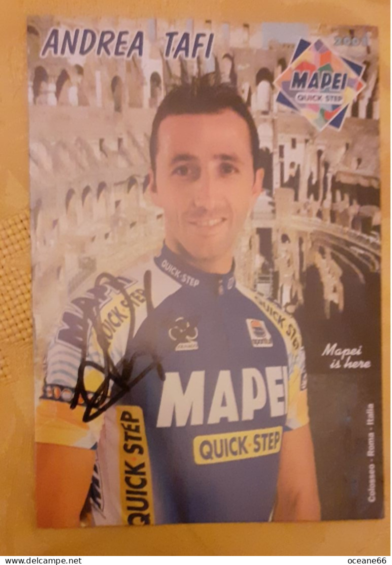 Autographe Andrea Tafi Mapei Quick Step - Cycling