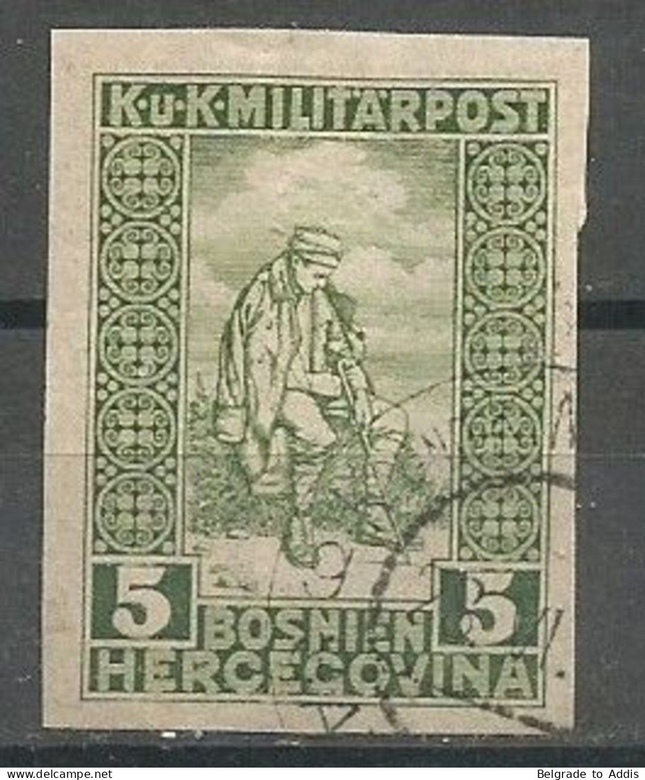 Bosnia Bosnien Österreich K.u.K. Austria Hungary Mi.97U Imperforated Used 1916 - Bosnia Erzegovina