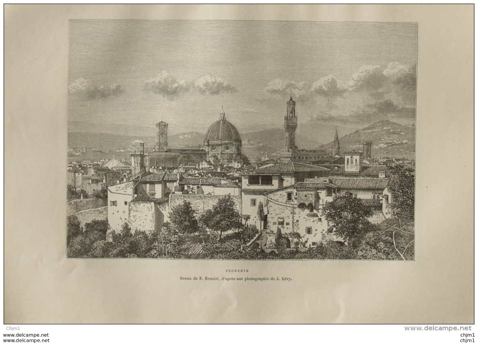 Florence - Florenz - Page Original 1876 - Historische Dokumente