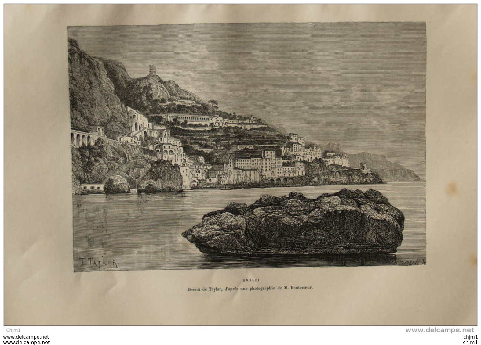 Amalfi - Page Original 1876 - Historical Documents