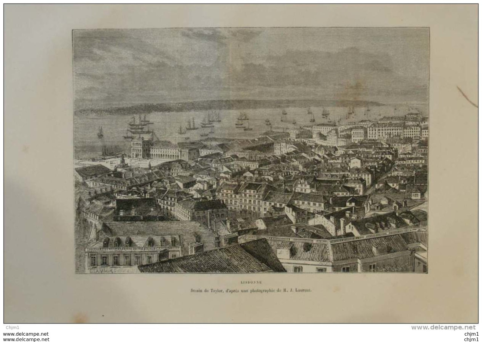 Lisbonne - Lissabon - Page Original 1876 - Historische Dokumente