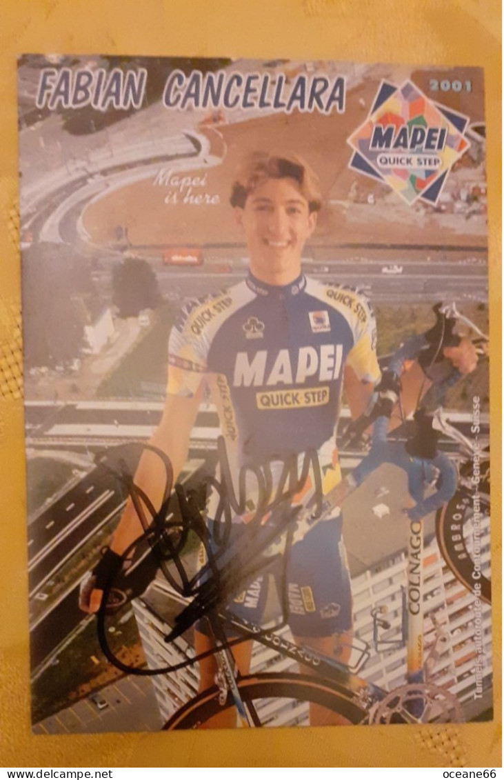 Autographe Fabian Cancellara Mapei Quick Step - Cycling