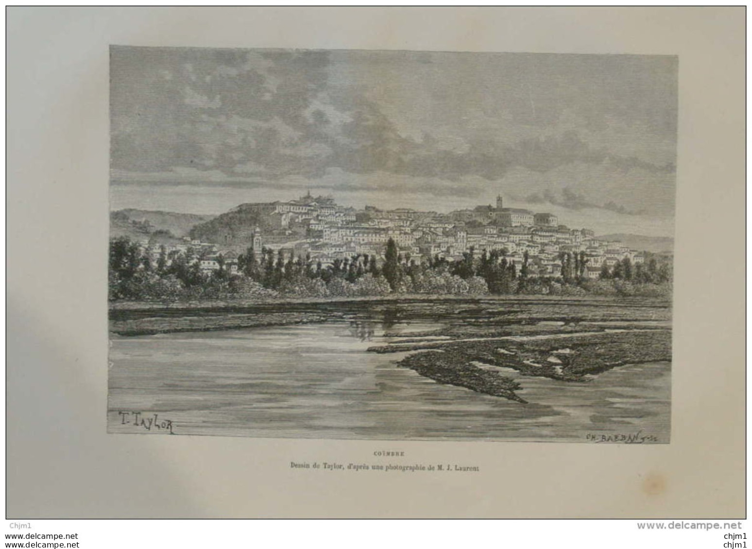 Coimbre - Page Original 1876 - Documents Historiques