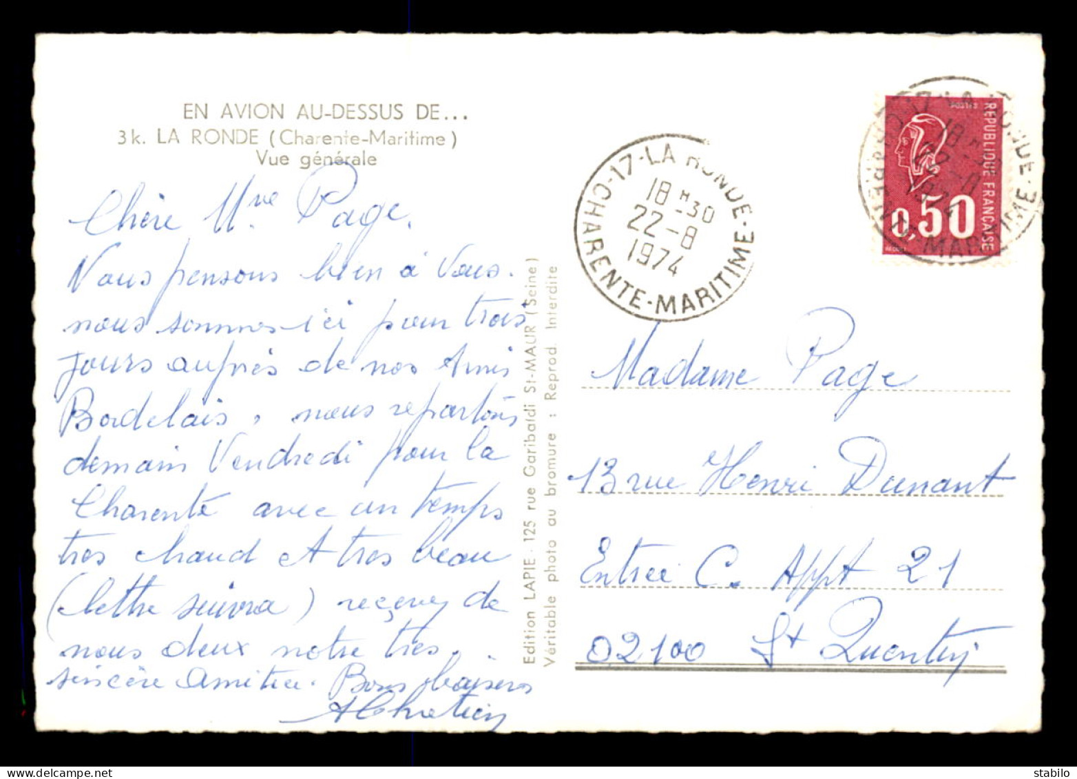 16 - SAINT-GOURSON - VUE GENERALE - CARTE TAXEE 30 CENTIMES - Sonstige & Ohne Zuordnung