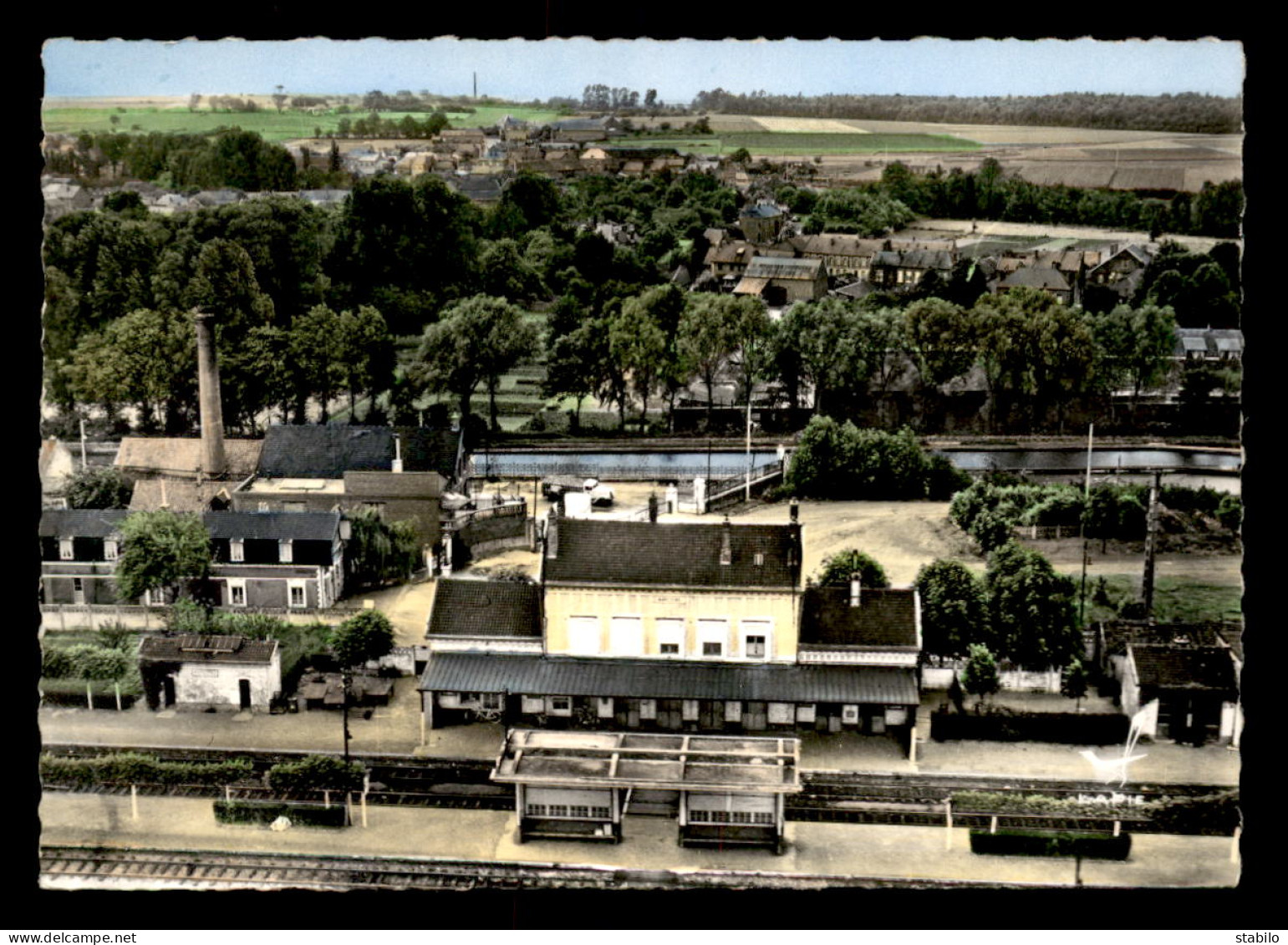 59 - MARCOING - VUE AERIENNE - LA GARE DE CHEMIN DE FER - Marcoing