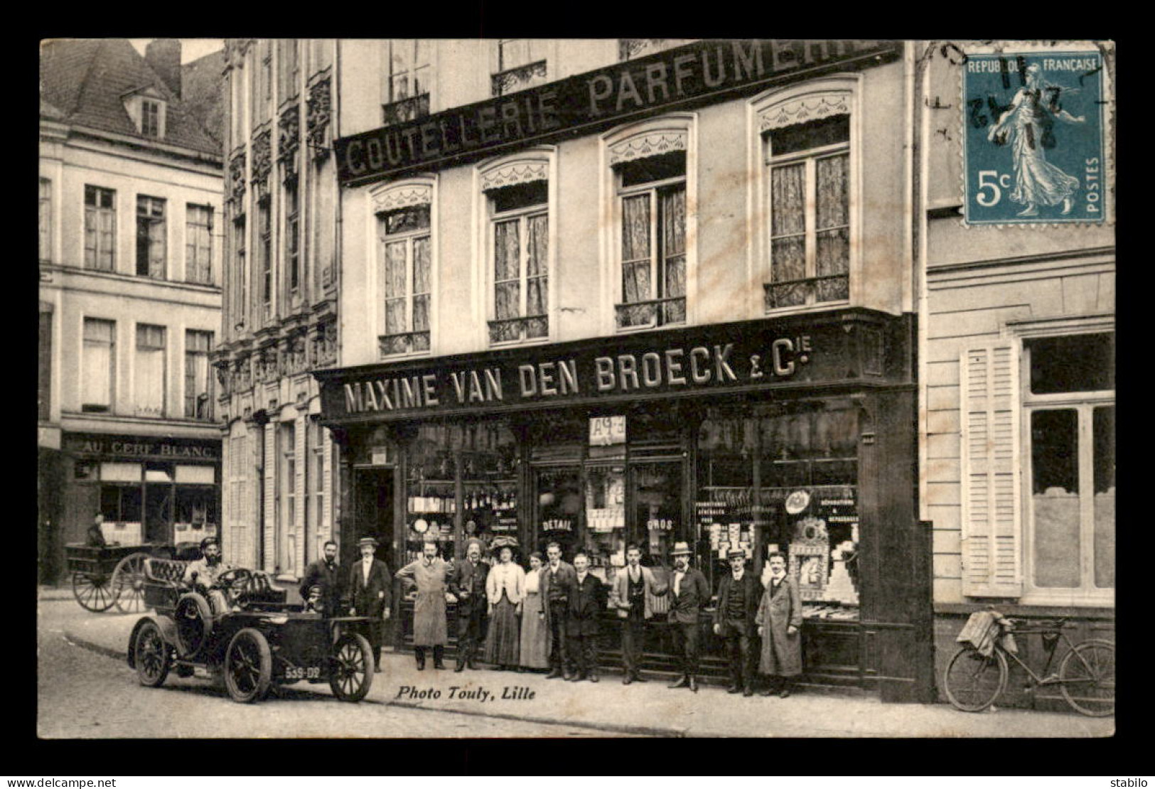 59 - LILLE - COUTELLERIE-PARFUMERIE M. VAN DEN BROECK, 26 RUE DU VIEUX MARCHE AUX POULETS - VOEUX 1912 - Lille