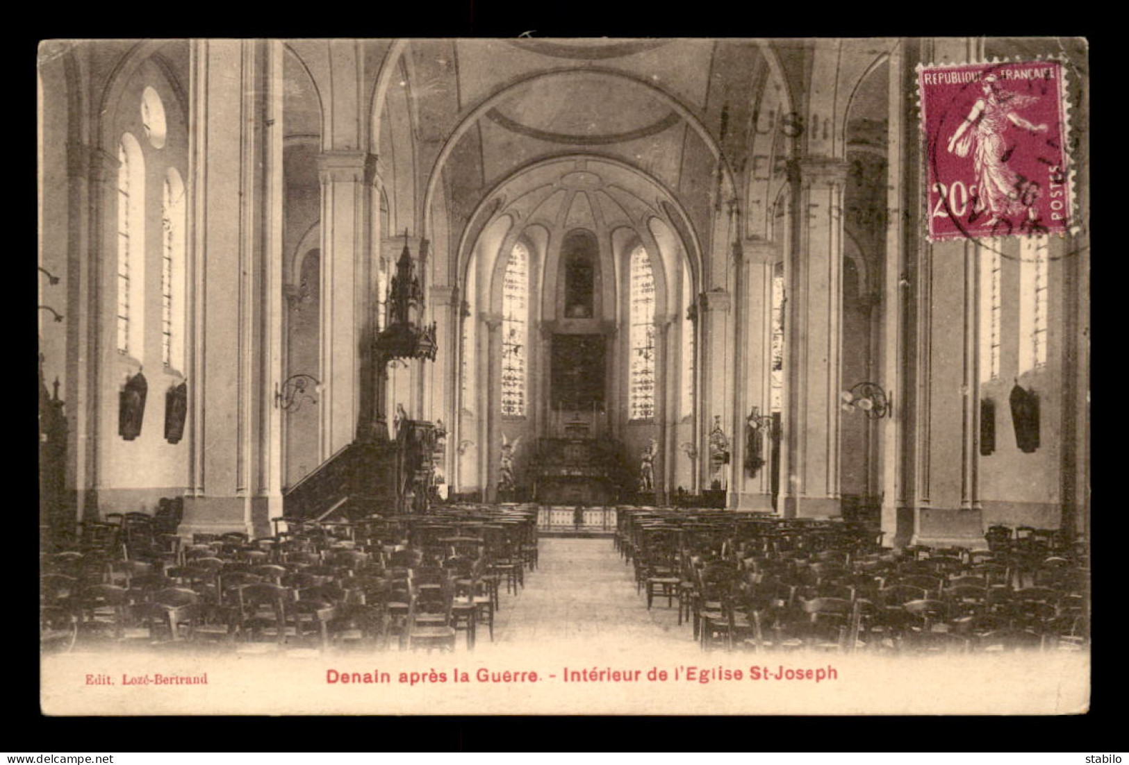 59 - DENAIN - INTERIEUR DE L'EGLISE ST-JOSEPH - Denain