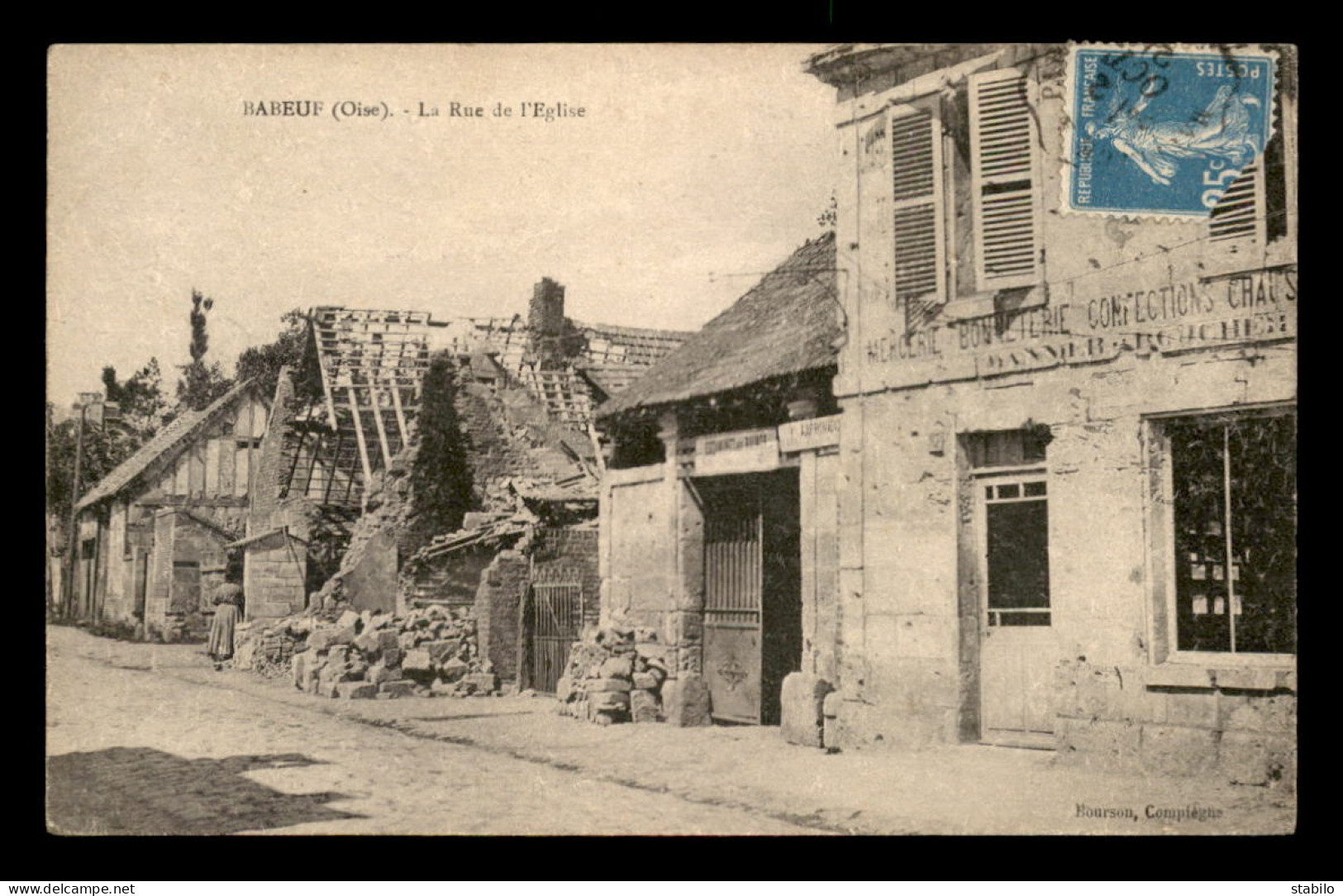 60 - BABEUF - RUE DE L'EGLISE - MERCERIE - Other & Unclassified