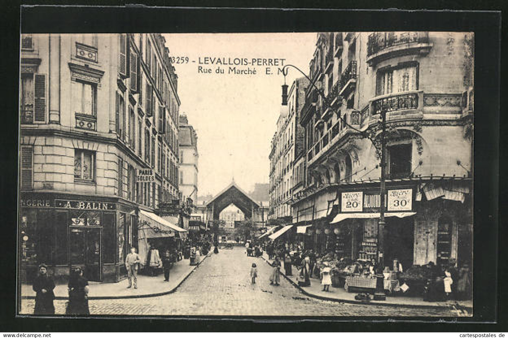 CPA Levallois-Perret, Rue Du Marché, Marktstrasse  - Levallois Perret