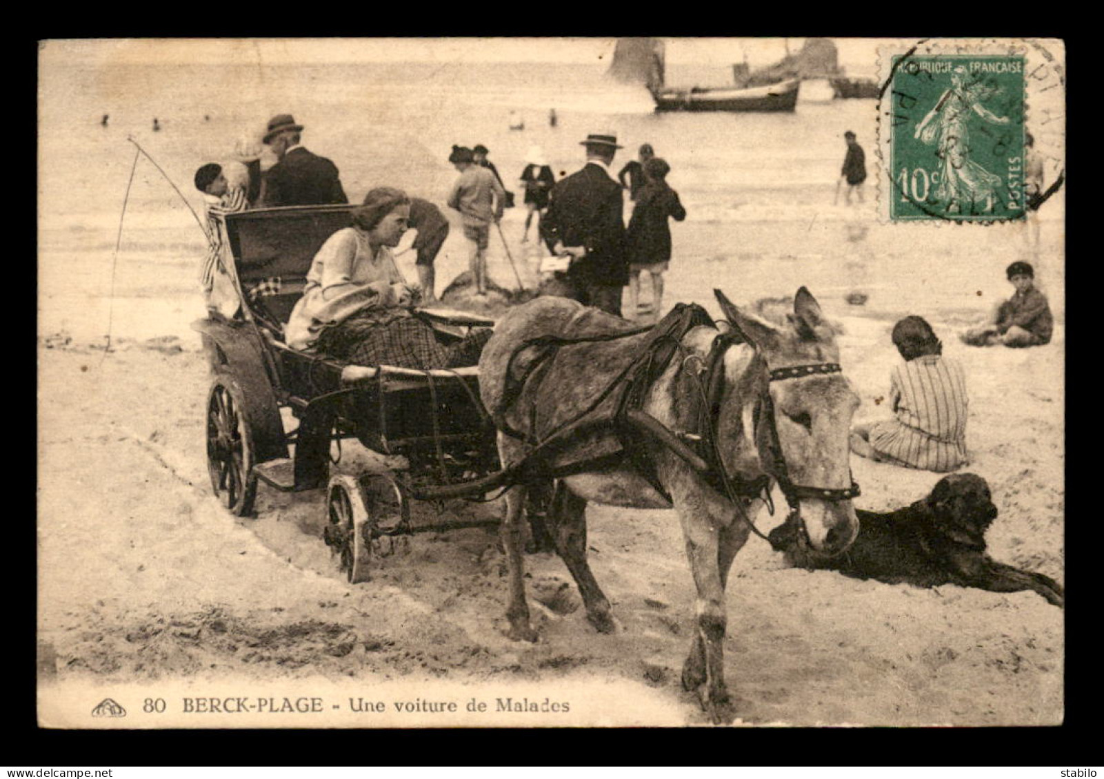 62 - BERCK - UNE VOITURE DE MALADES - ANE ATTELE - Berck