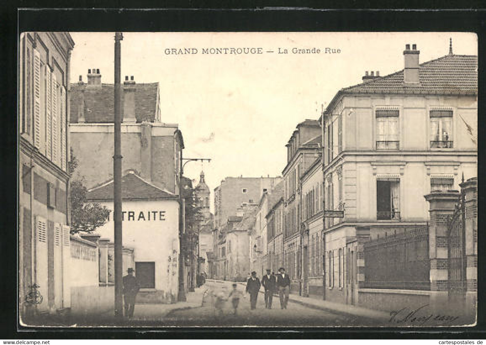 CPA Grand Montrouge, La Grande Rue, Vue De La Rue Im Ort  - Montrouge